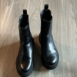 a new day Shiny Black Moto Boots